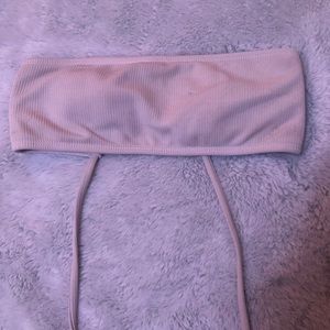 White Strapless Bathing Suit Top